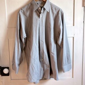 Van Heusen Grey Casual Button Down Dress Shirt Long Sleeve Size Large